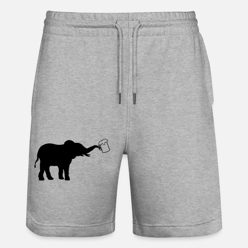 Jug bière éléphant cool - Short de jogging bio TRAINER Stanley/Stella unisexe - gris chiné