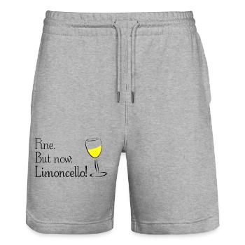 Bien. Mais maintenant: Limoncello! Limoncino! - Short de jogging bio TRAINER Stanley/Stella unisexe - gris chiné - Devant - Nik (191cm) & Marisol (170cm)