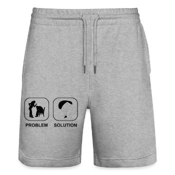 Gleitschirmfliegen Paragleiter Paragliding - Stanley/Stella Unisex Bio Joggingshorts Trainer  - Grau meliert - Vorne - Nik (191cm) & Marisol (170cm)