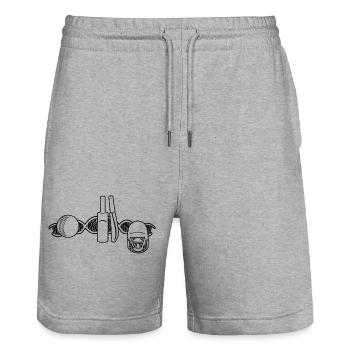 Kricketfan Kricket Team Cricket Spruch Geschenk - Stanley/Stella Unisex Bio Joggingshorts Trainer  - Grau meliert - Vorne - Nik (191cm) & Marisol (170cm)