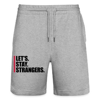 Citation Restons Strangers - Short de jogging bio TRAINER Stanley/Stella unisexe - gris chiné - Devant - Nik (191cm) & Marisol (170cm)