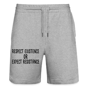 Respect existence or expect resistance - Stanley/Stella Unisex Bio Joggingshorts Trainer  - Grau meliert - Vorne - Nik (191cm) & Marisol (170cm)