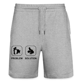 Krafttraining Sportler Fitness Bodybuilder Muskel - Stanley/Stella Unisex Bio Joggingshorts Trainer  - Grau meliert - Vorne - Nik (191cm) & Marisol (170cm)