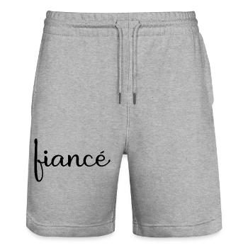 Fiancé Assorti Cadeau de Fiançailles Mariage du Marié - Short de jogging bio TRAINER Stanley/Stella unisexe - gris chiné - Devant - Nik (191cm) & Marisol (170cm)