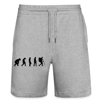 Hiking Mountain Climbing Mountains Mountaineering Bouldering - Stanley/Stella Trainer Unisex Organic Jogging Shorts - heather grey - Front - Nik (191cm) & Marisol (170cm)