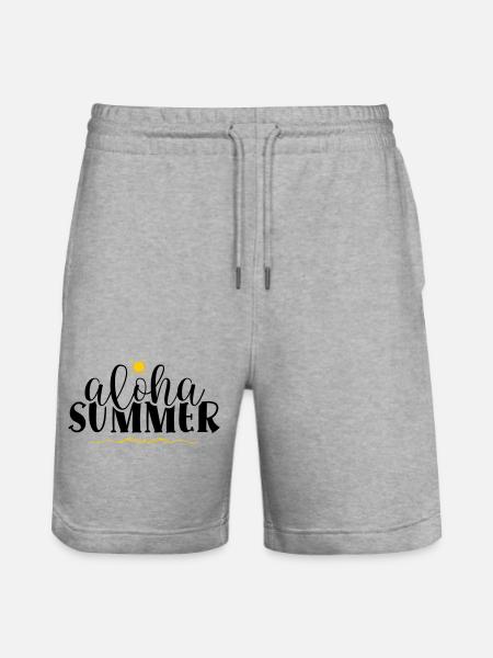 Aloha Summer - Stanley/Stella Trainer Unisex Organic Jogging Shorts - heather grey