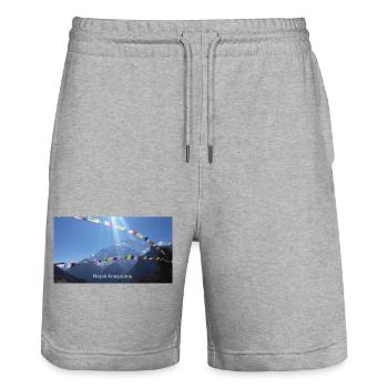 Nepal Annapurna - Stanley/Stella Unisex Bio Joggingshorts Trainer  - Grau meliert - Vorne - Nik (191cm) & Marisol (170cm)