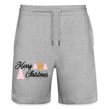 Joyeux sapin de Noël - Short de jogging bio TRAINER Stanley/Stella unisexe - gris chiné - Devant - Nik (191cm) & Marisol (170cm)