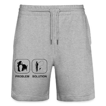 Fishing Fishing Fishing Fishing hooks Fishing - Stanley/Stella Trainer Unisex Organic Jogging Shorts - heather grey - Front - Nik (191cm) & Marisol (170cm)