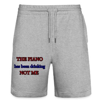 Klavier 05 - Stanley/Stella Unisex Bio Joggingshorts Trainer  - Grau meliert - Vorne - Nik (191cm) & Marisol (170cm)