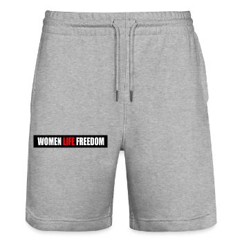 Women life freedom - Stanley/Stella Unisex Bio Joggingshorts Trainer  - Grau meliert - Vorne - Nik (191cm) & Marisol (170cm)