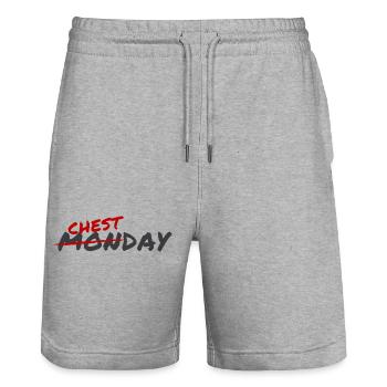 Chestday - Stanley/Stella Unisex Bio Joggingshorts Trainer  - Grau meliert - Vorne - Nik (191cm) & Marisol (170cm)