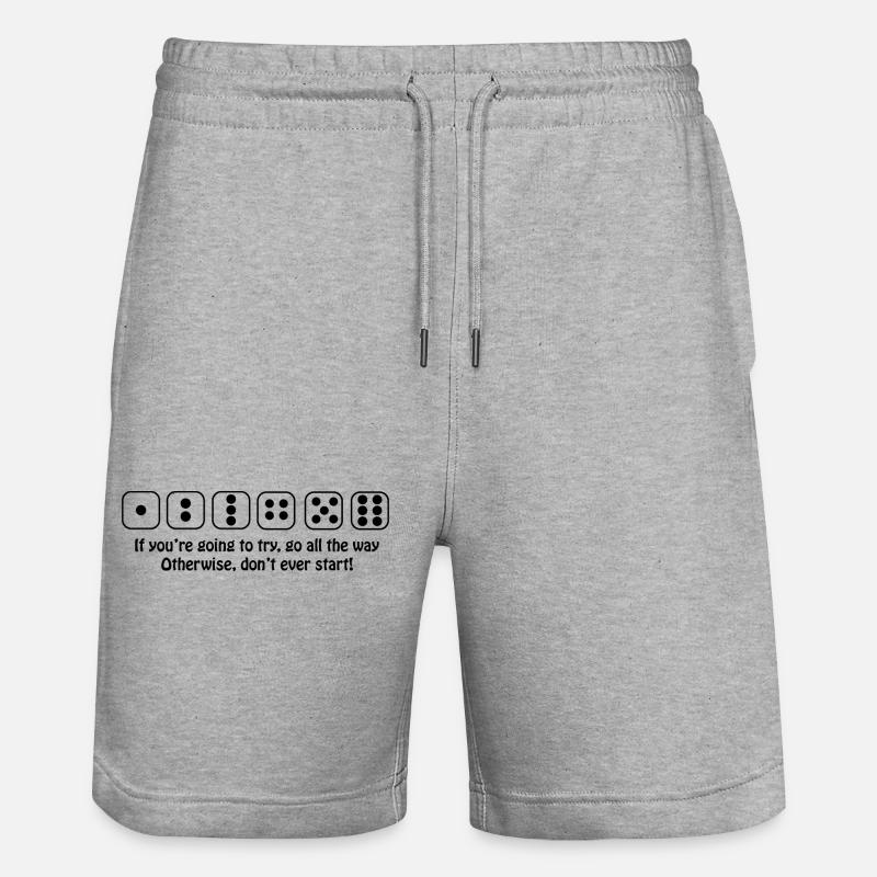 Boardgame Chess Backgammon Game Night - Stanley/Stella Trainer Unisex Organic Jogging Shorts - heather grey