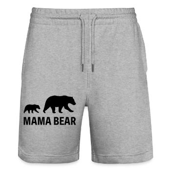 Mama Bear drôle de dicton - Short de jogging bio TRAINER Stanley/Stella unisexe - gris chiné - Devant - Nik (191cm) & Marisol (170cm)