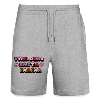 BestGroßmutter Großmutter Großvater Großvater Geburtstagsfamilie - Stanley/Stella Unisex Bio Joggingshorts Trainer  - Grau meliert - Vorne - Nik (191cm) & Marisol (170cm)