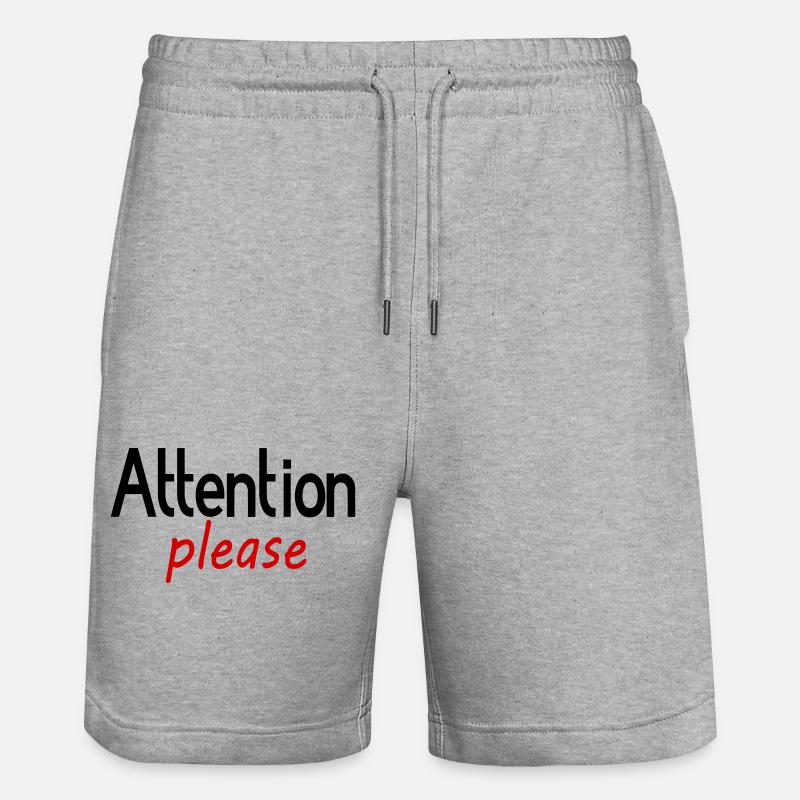 Attention s’il vous plaît - Short de jogging bio TRAINER Stanley/Stella unisexe - gris chiné