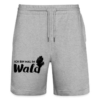Im Wald - Stanley/Stella Unisex Bio Joggingshorts Trainer  - Grau meliert - Vorne - Nik (191cm) & Marisol (170cm)