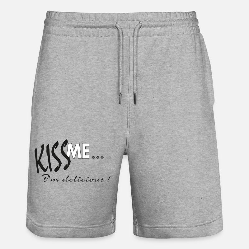 KÜSS MICH DAVID IDEE 1 - Stanley/Stella Unisex Bio Joggingshorts Trainer  - Grau meliert
