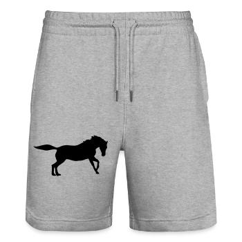 cheval - Short de jogging bio TRAINER Stanley/Stella unisexe - gris chiné - Devant - Nik (191cm) & Marisol (170cm)