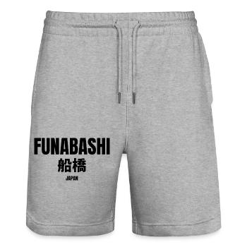 Funabashi, Japon - Short de jogging bio TRAINER Stanley/Stella unisexe - gris chiné - Devant - Nik (191cm) & Marisol (170cm)