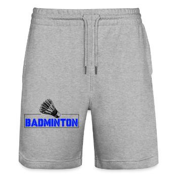 Badminton - Short de jogging bio TRAINER Stanley/Stella unisexe - gris chiné - Devant - Nik (191cm) & Marisol (170cm)