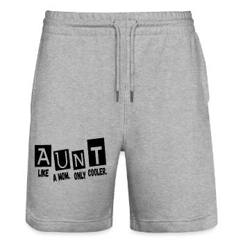 Tante wie eine Mama, nur cooler - Stanley/Stella Unisex Bio Joggingshorts Trainer  - Grau meliert - Vorne - Nik (191cm) & Marisol (170cm)