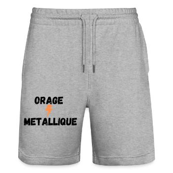 orage metallique - Short de jogging bio TRAINER Stanley/Stella unisexe - gris chiné - Devant - Nik (191cm) & Marisol (170cm)