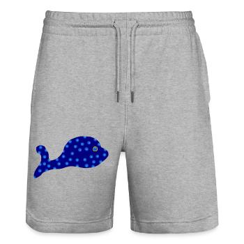 Netter Fisch - Stanley/Stella Unisex Bio Joggingshorts Trainer  - Grau meliert - Vorne - Nik (191cm) & Marisol (170cm)