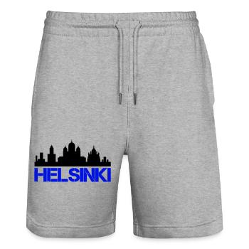 Helsinki - Stanley/Stella Trainer Unisex Organic Jogging Shorts - heather grey - Front - Nik (191cm) & Marisol (170cm)