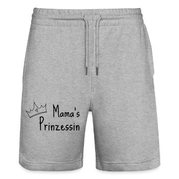 Mama's Prinzessin Design Geschenk für Tochter - Stanley/Stella Unisex Bio Joggingshorts Trainer  - Grau meliert - Vorne - Nik (191cm) & Marisol (170cm)