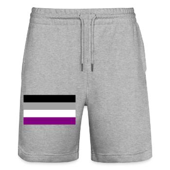 asexuell pride - Stanley/Stella Unisex Bio Joggingshorts Trainer  - Grau meliert - Vorne - Nik (191cm) & Marisol (170cm)