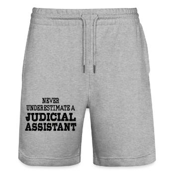 Unterschätze niemals einen Gerichtsschreiber - Stanley/Stella Unisex Bio Joggingshorts Trainer  - Grau meliert - Vorne - Nik (191cm) & Marisol (170cm)