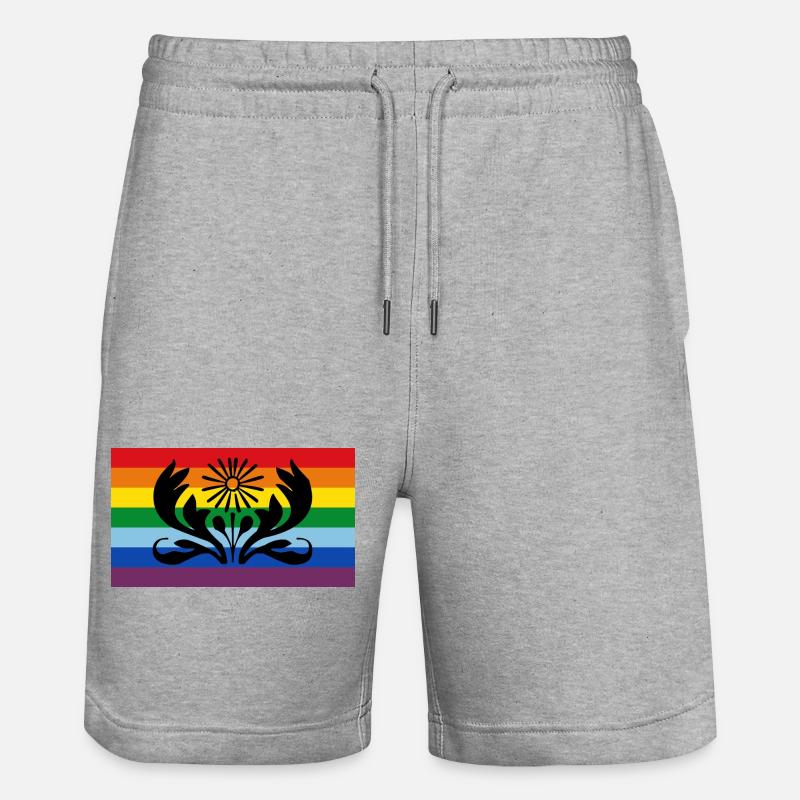 Drapeau arc-en-ciel - Short de jogging bio TRAINER Stanley/Stella unisexe - gris chiné
