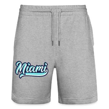 Miami - Short de jogging bio TRAINER Stanley/Stella unisexe - gris chiné - Devant - Nik (191cm) & Marisol (170cm)