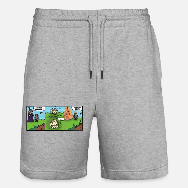 Kurzer Comic - Stanley/Stella Unisex Bio Joggingshorts Trainer  - Grau meliert