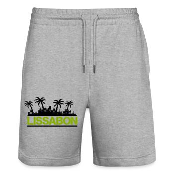Lisbon - Stanley/Stella Trainer Unisex Organic Jogging Shorts - heather grey - Front - Nik (191cm) & Marisol (170cm)