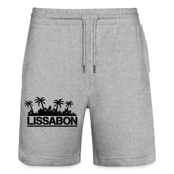 Lisbon - Stanley/Stella Trainer Unisex Organic Jogging Shorts - heather grey - Front - Nik (191cm) & Marisol (170cm)