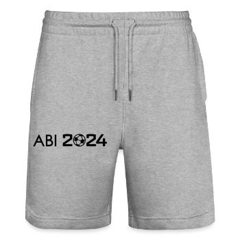 Fußball Abi 2024 Abitur Motto - Stanley/Stella Unisex Bio Joggingshorts Trainer  - Grau meliert - Vorne - Nik (191cm) & Marisol (170cm)