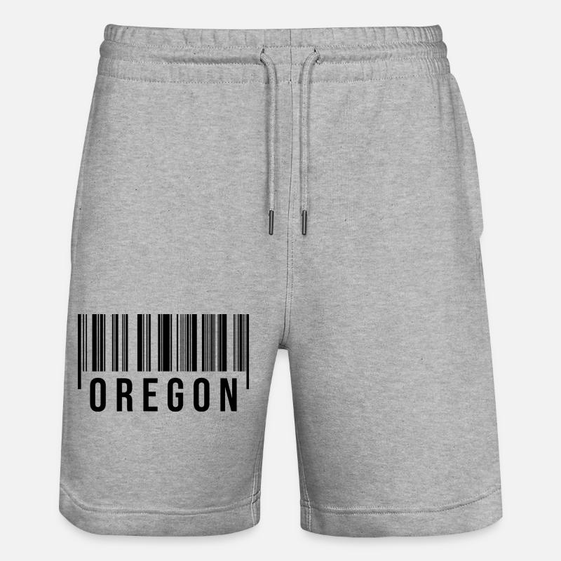 Code-barres de l’Oregon - Short de jogging bio TRAINER Stanley/Stella unisexe - gris chiné