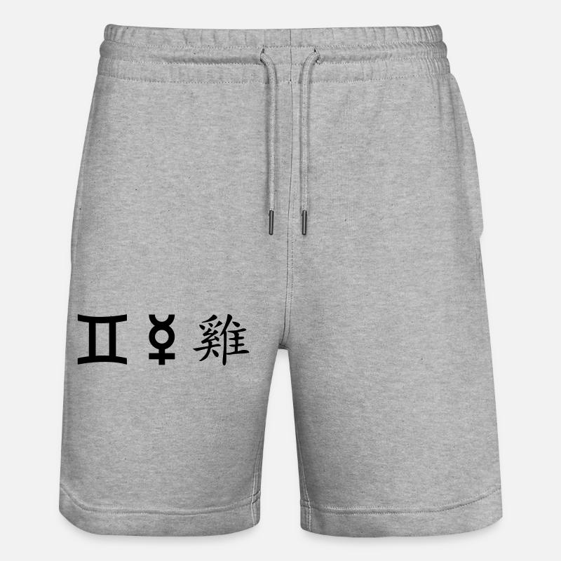 Gémeaux Gémeaux Mercure Coq - Short de jogging bio TRAINER Stanley/Stella unisexe - gris chiné