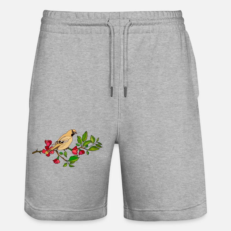 Bunter Vogel - Stanley/Stella Unisex Bio Joggingshorts Trainer  - Grau meliert