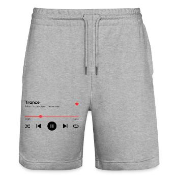 Trance - Stanley/Stella Unisex Bio Joggingshorts Trainer  - Grau meliert - Vorne - Nik (191cm) & Marisol (170cm)
