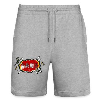 Ho Ho Ho Weihnachten - Stanley/Stella Unisex Bio Joggingshorts Trainer  - Grau meliert - Vorne - Nik (191cm) & Marisol (170cm)