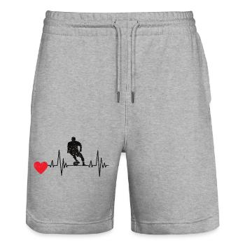 Fußballmannschaft Fußballdesign Fußballspieler - Stanley/Stella Unisex Bio Joggingshorts Trainer  - Grau meliert - Vorne - Nik (191cm) & Marisol (170cm)