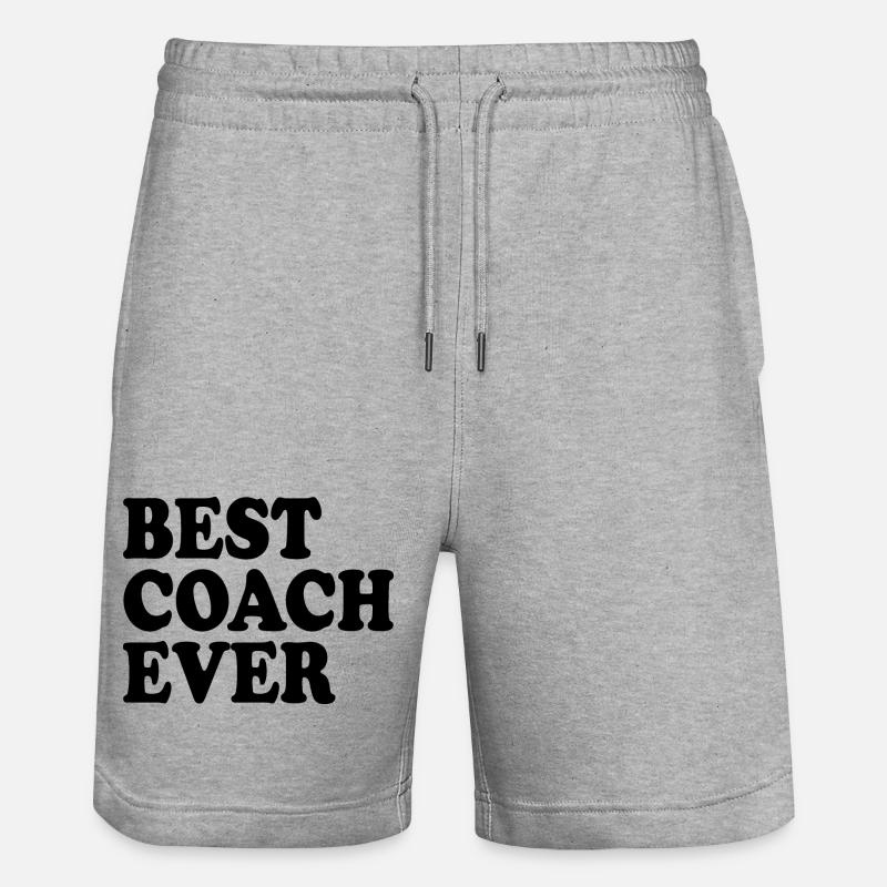 Best coach ever - Stanley/Stella Unisex Bio Joggingshorts Trainer - Grau meliert