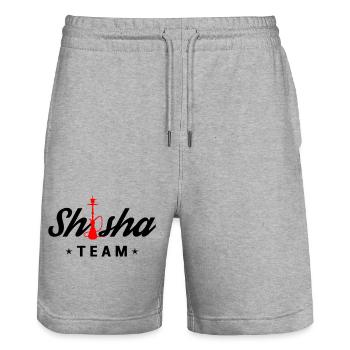 shisha team 2 - Stanley/Stella Unisex Bio Joggingshorts Trainer  - Grau meliert - Vorne - Nik (191cm) & Marisol (170cm)