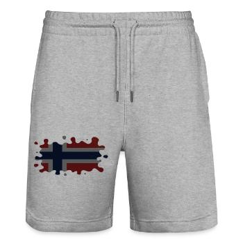 Norwegen Norwegen Flagge Skandinavien Norden Tor Viking - Stanley/Stella Unisex Bio Joggingshorts Trainer  - Grau meliert - Vorne - Nik (191cm) & Marisol (170cm)