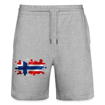 Norway Norway Flag Scandinavia Norden Tor Viking - Stanley/Stella Trainer Unisex Organic Jogging Shorts - heather grey - Front - Nik (191cm) & Marisol (170cm)