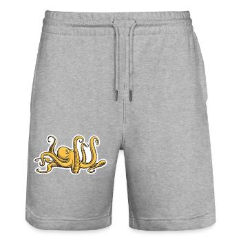 Evil Octopus - Eight Tentacles - Squid - Stanley/Stella Trainer Unisex Organic Jogging Shorts - heather grey - Front - Nik (191cm) & Marisol (170cm)