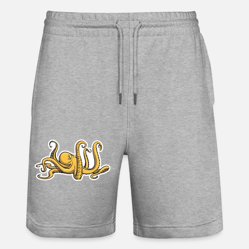 Pieuvre maléfique - Huit tentacules - Calmar - Short de jogging bio TRAINER Stanley/Stella unisexe - gris chiné